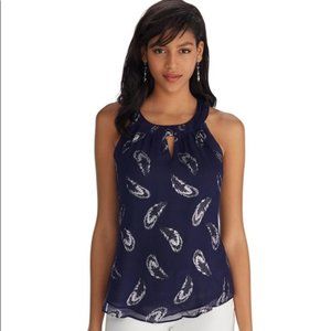 White House Black Market Blue Embellished Top S